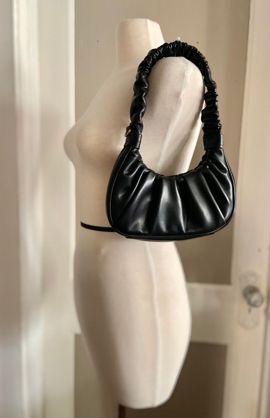 URBAN EXPRESSIONS Small Black Faux Leather Shoulder Bag